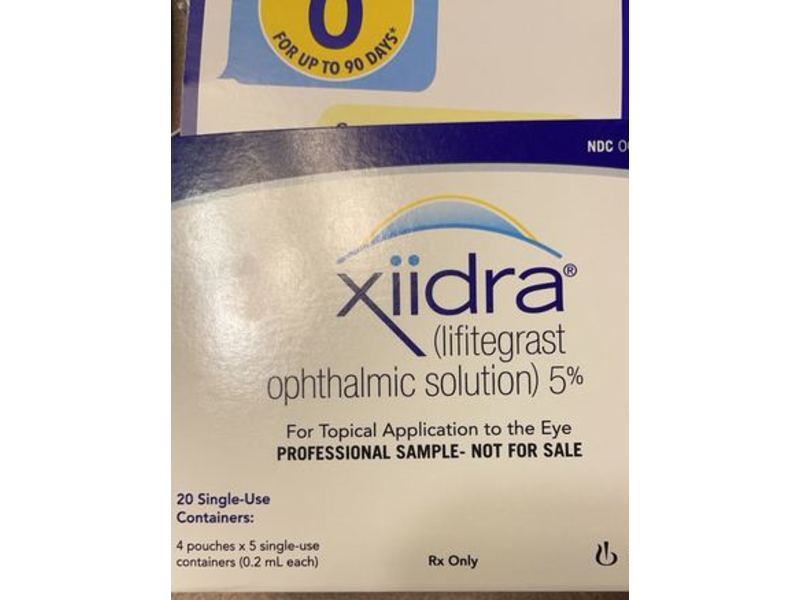 Xiidra (lifitegrast ophthalmic solution) 5%, 20 Count, Novartis (RX)