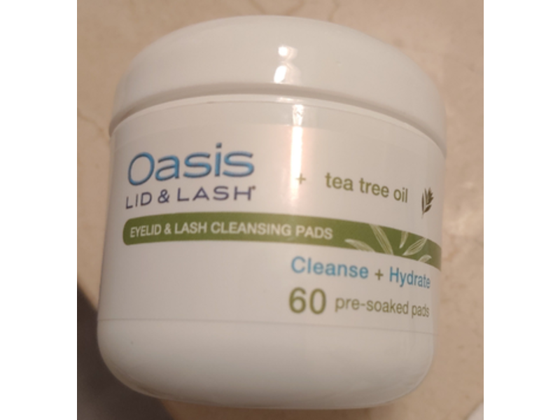 Oasis Eyelid & Lash Cleansing Pads, Tea Tree Oil, 60 Count