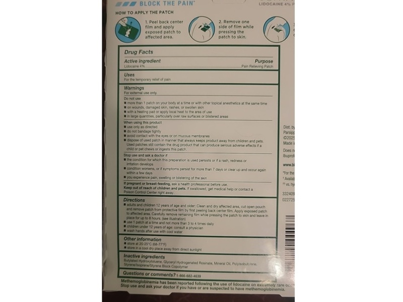 Biofreeze Ultraflex Pain Relieving Patch, Lidocaine 4%, 4 Count
