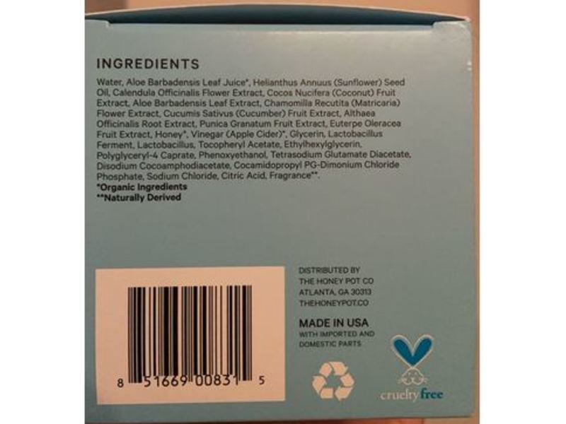 The Honey Pot Company Sensitive Wipes, 15 Count