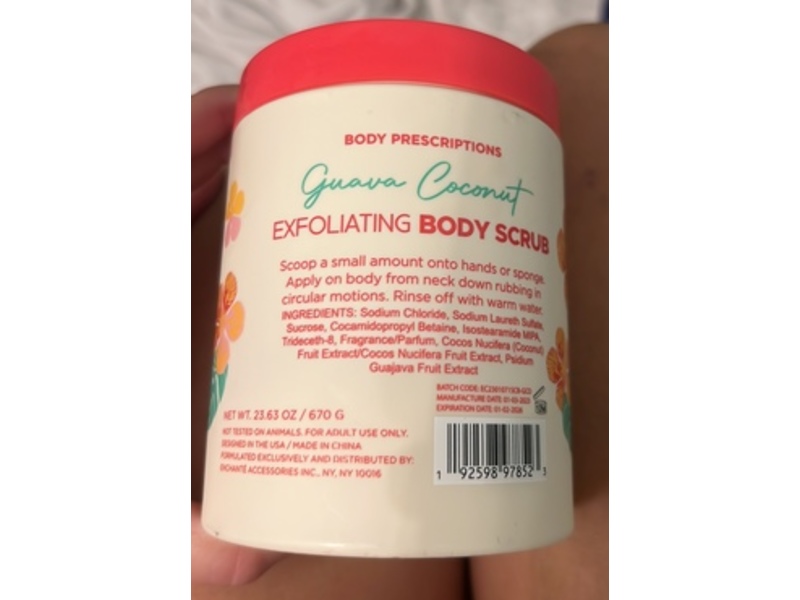 Body Prescriptions Paradise Awaits Exfoliating Body Scrub, Guava Coconut, 23.63 oz/670 g