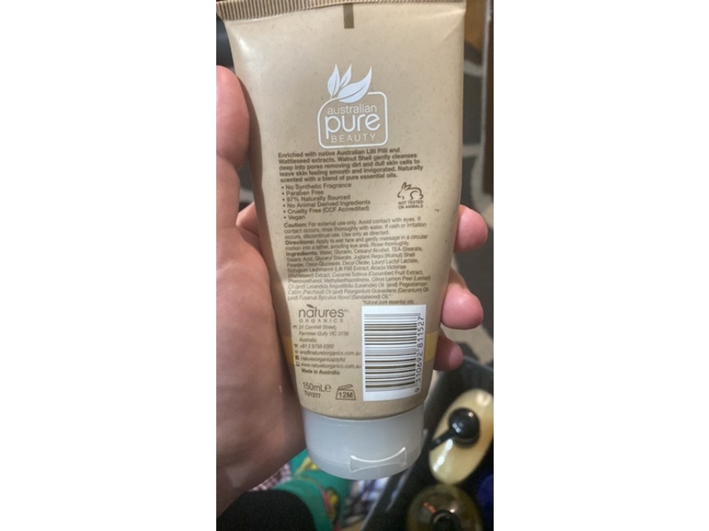 Australian Pure Beauty Pores Be Clean Exfoliating Face Scrub, Pilli & Wattleseed, 150 mL