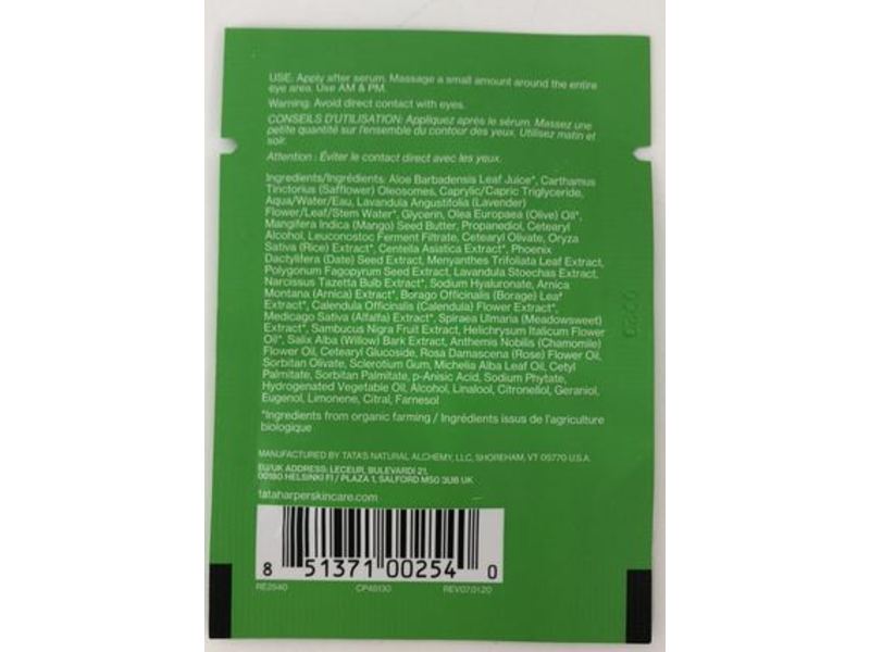 Tata Harper Restorative Eye Creme, Fortifying & Regenerating, 0.015 fl oz/0.5 mL