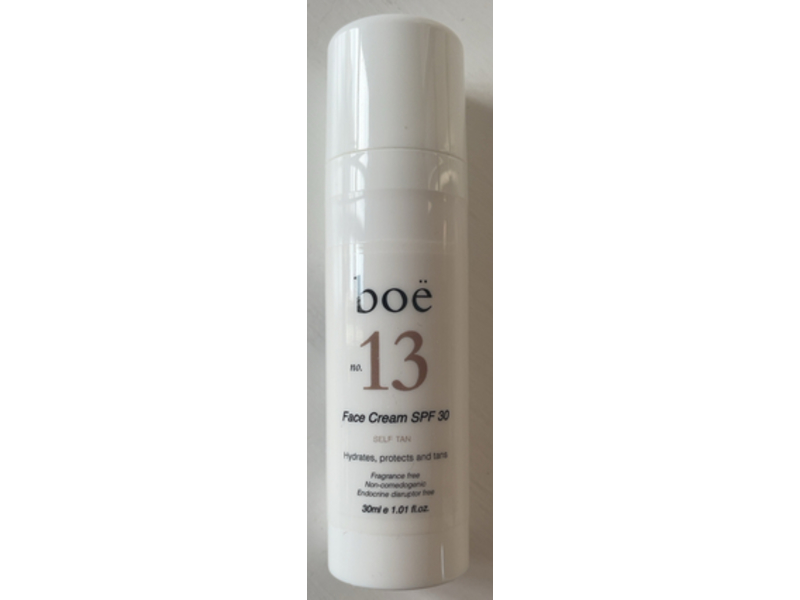 Boe Beaute No. 13 Self Tan Face Cream, SPF 30, 1.01 fl oz/30 mL