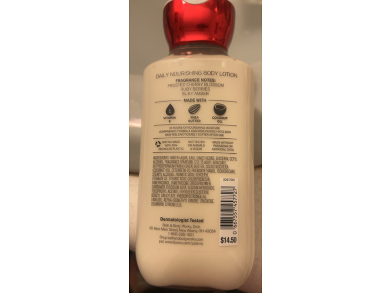 Bath & Body Works Daily Nourishing Body Lotion, Winter Cherry Blossom, 8 fl oz/236 mL