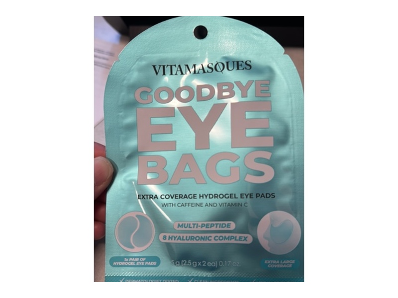 Vitamasques Goodbye Eye Bags Extra Coverage Hydrogel Eye Pads, 0.17 oz/5 g, Pack Of 3
