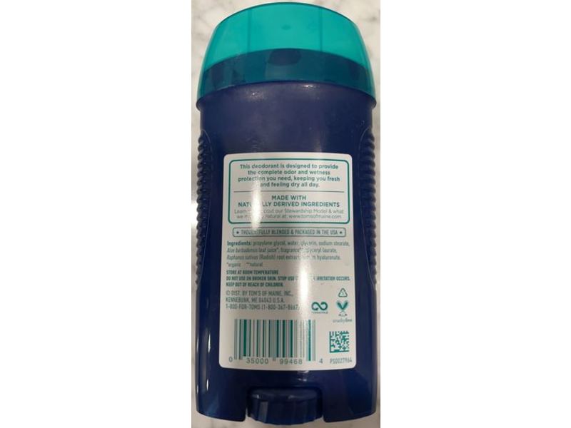 Tom's Of Maine Complete Protection Aluminum-Free Deodorant, Eucalyptus & Sandalwood, 2.6 oz/74 g