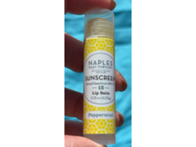 Naples Soap Company Sunscreen Lip Balm, SPF 15, Peppermint, 0.15 oz/4.25 g