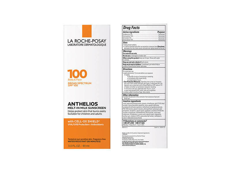 La Roche-Posay Anthelios Melt - In Milk Sunscreen, SPF 100, 3.0 fl oz/90 mL