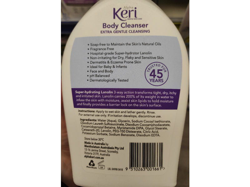 Alpha Keri Super Hydrating Body Cleanser, 1 L