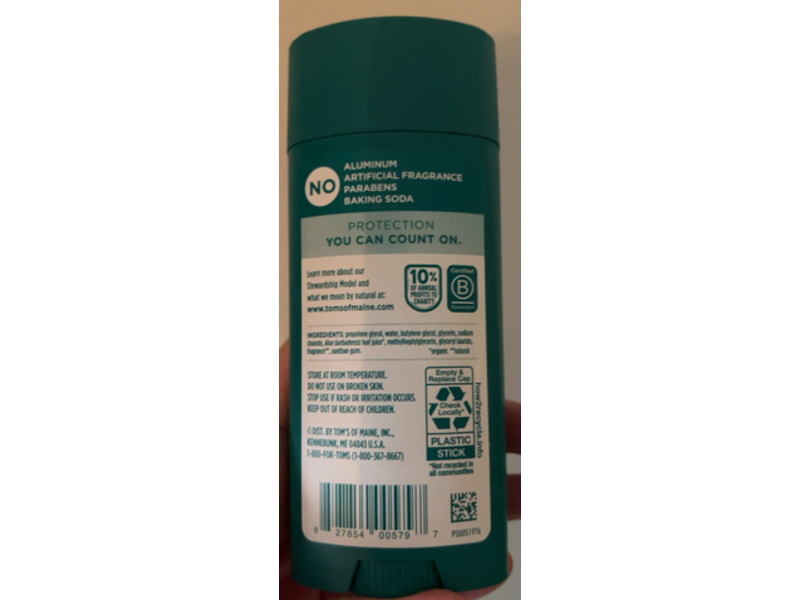 Tom’s Of Maine Odor & Wetness Protection Deodorant, Mountain Spring 3.25 oz/92 g