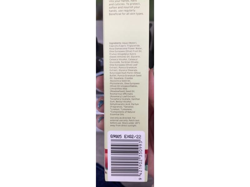 Olive Hand & Nail Cream, Pomegranate, 1.69 fl oz/50 mL