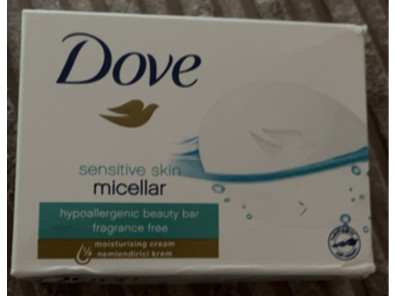 Dove Sensitive Skin Micellar Hypoallergenic Beauty Bar Soap, 90 g