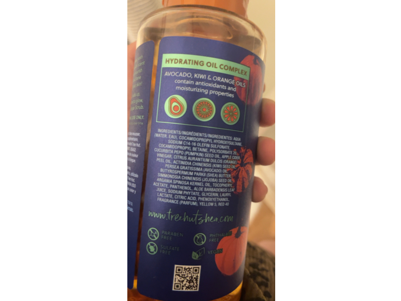 Tree Hut Nourish + Tone Foaming Gel Wash, Pumpkin Pop, 18 fl oz/532 mL