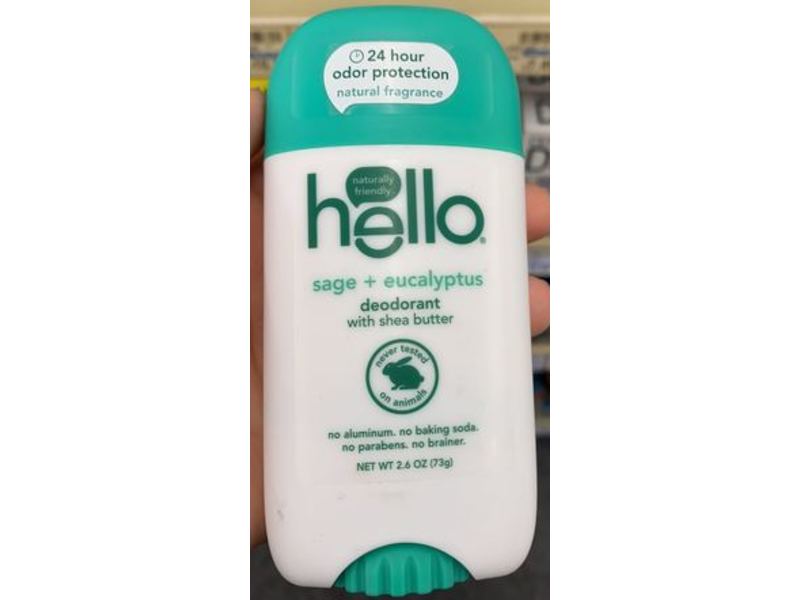 Hello Deodorant With Shea Butter, Sage + Eucalyptus, 2.6 oz/73 g, Pack Of 3