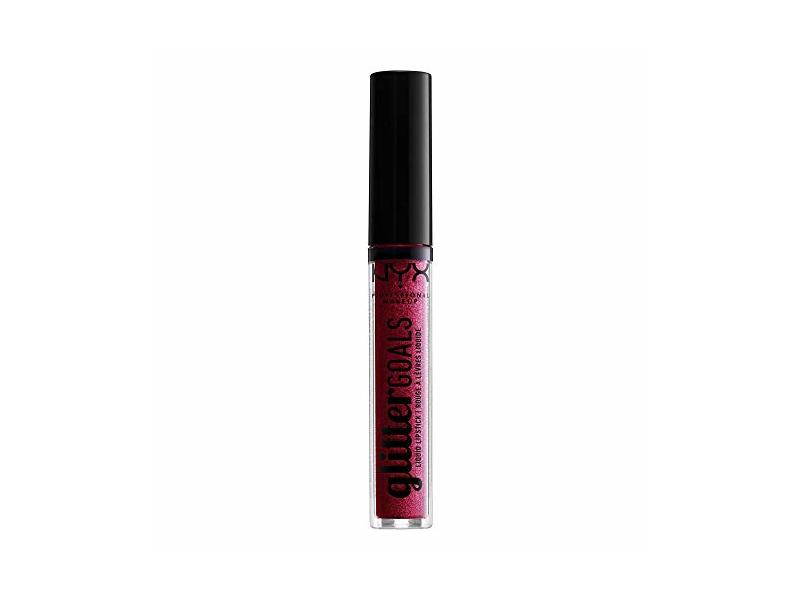 NYX Professional Makeup Glitter Goals Liquid Lipstick, Bloodstone, 0.1 oz