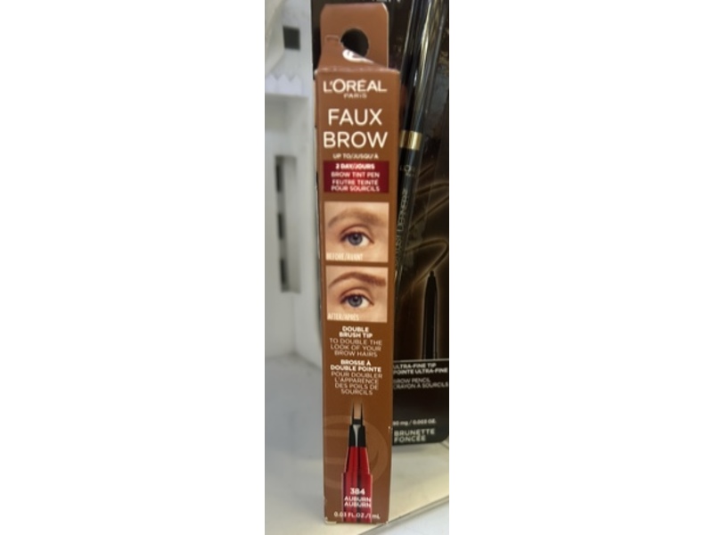 L'Oreal Paris Faux Brow Tint Pen, 384 Auburn, 0.03 fl oz/1 mL