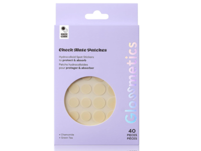 Glossmetics Check Mate Hydrocolloid Spot Stickers, Chamomile & Green Tea, 40 Counts