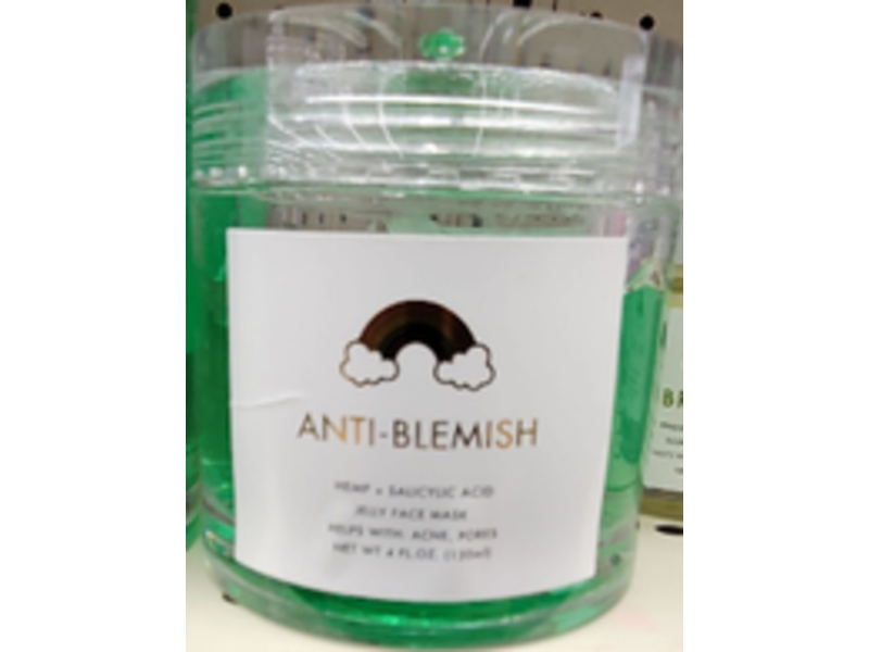 Rainbow Beauty Anti Blemish Jelly Face Mask, Hemp + BHA, 4.0 fl oz/120 mL