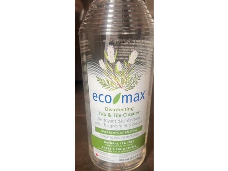 EcoMax Disinfecting Tub & Tile Cleaner, Natural Tea Tree, 27.1 fl oz/800 mL
