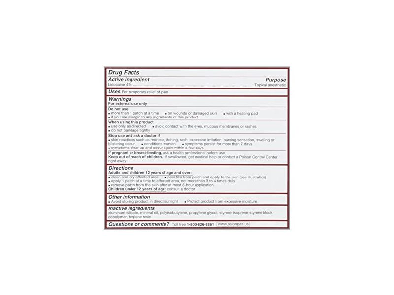 Salonpas Lidocaine Pain Relieving Flex Patch, 7 Patches