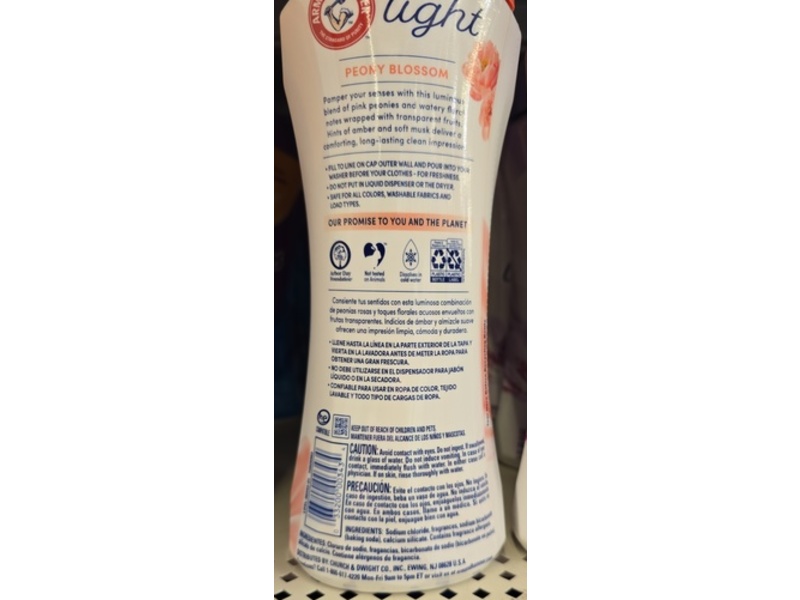 Arm & Hammer Light In-Wash Scent Booster, Peony Blossom, 24 oz/680 g
