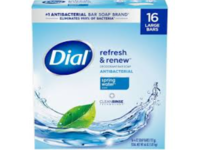 Dial Refresh & Renew Antibacterial Deodorant Bar Soap, Spring Water, 4 oz/113 g, Pack Of 16 - thumbnail 1