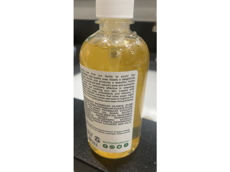 Brittanie's Thyme Olive Oil Hand Soap, Rosemary Peppermint, 12 fl oz (355 mL)