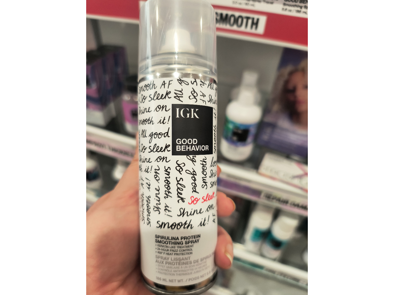 IGK Good Behavior Smoothing Spray, Spirulina Protein, 5.8 oz/186 mL