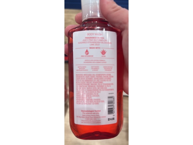 Bath & Body Works Pink Watermelon Blast Body Wash, Pro-Vitamin B5 + Aloe, 10 fl oz/295 mL