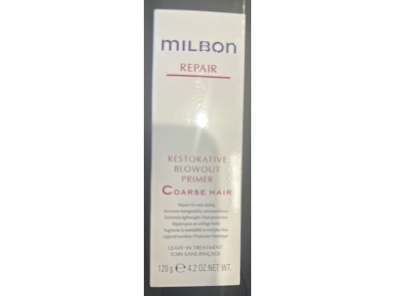 Milbon Repair Restorative Blowout Primer, Coarse Hair, 4.2 oz/120 g