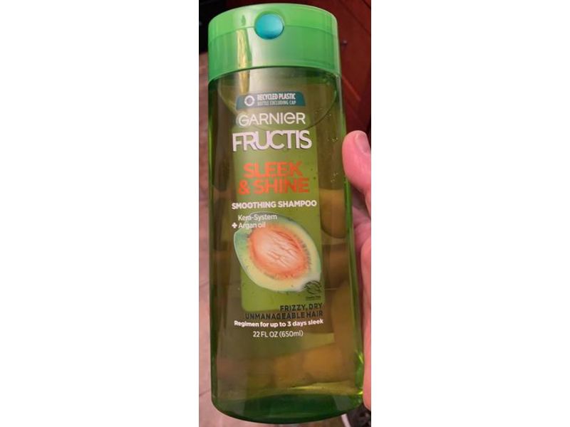 Garnier Fructis Sleek & Shine Smoothing Shampoo, Kera System + Argan Oil, 22 fl oz/650 mL