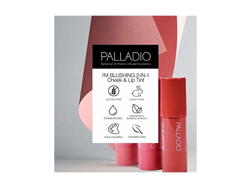 Palladio I'm Blushing 2-in-1 Cheek and Lip Tint, Buildable Lightweight Cream Blush,