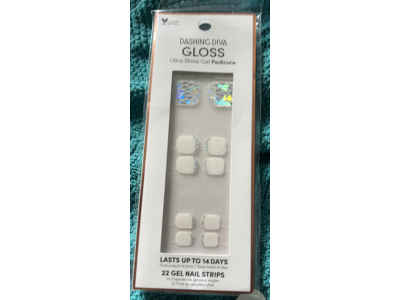 Dashing Diva Gloss Ultra Shine Gel Pedicure Nail Strips, Beachcombers, 22 Count