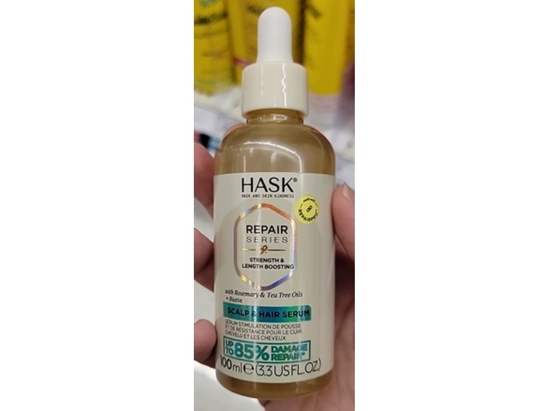 Hask Repair Series Strength & Length Boosting Scalp & Hair Serum, Rosemary & Tea Tree Oils + Biotin, 3.3 fl oz/100 mL