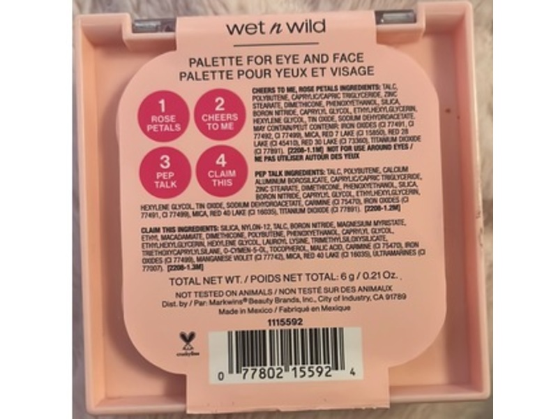 wet n wild Eye & Face Palette, Pampered, 0.21 oz/6 g