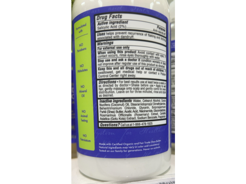 Shea Moisture Anti - Dandruff Conditioner, Apple Cider Vinegar, 13 fl oz/384 mL