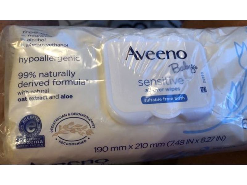 Aveeno Baby Sensitive All Over Wipes, 64 Count