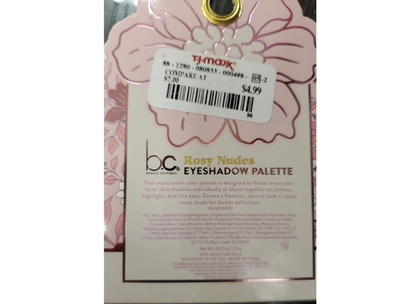 Beauty Concepts Rosy Nudes Eyeshadow Palette, 0.25 oz/7.2 g