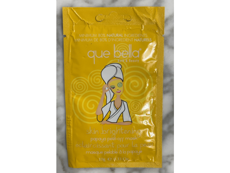 Que Bella Skin Brightening Peel-Off Mask, Papaya, 0.33 oz/10 g