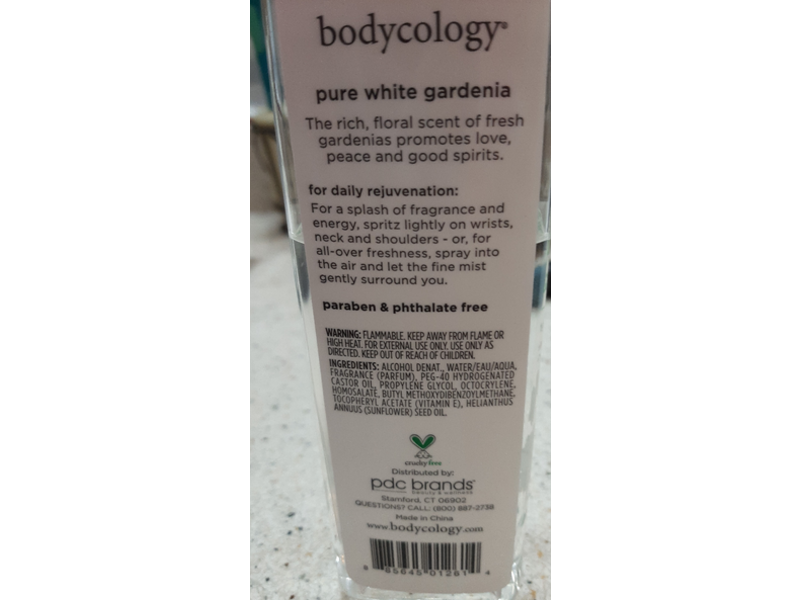 Bodycology Fragrance Mist, Pure White Gardenia, 8 fl oz/237 ml