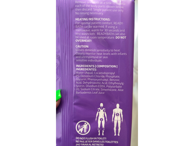 Medline Ready Bath Select Bathing Cloth, Fragrance Free, 5 Count