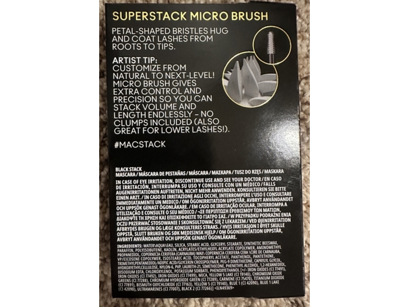 M.A.C Stack Infinite Build Volume + Length Mascara, 0.41 fl oz/12 mL