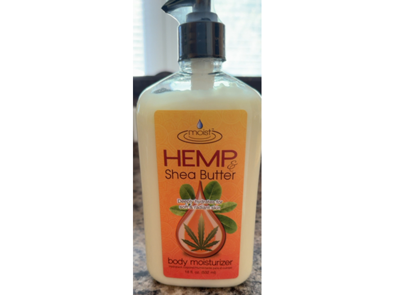 Moist Body Moisturizer, Hemp & Shea Butter, 18 fl oz/532 mL
