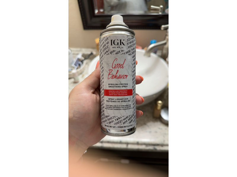 IGK Good Behavior Smoothing Spray, Spirulina Protein, 5.8 oz/186 mL