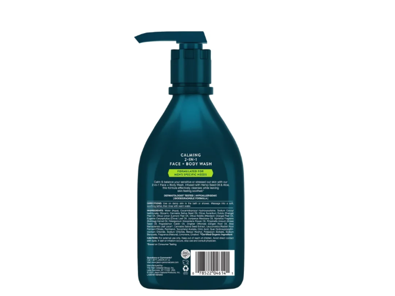 Jason Face & Body Wash, Hemp Seed Oil+Aloe, Calming, 16 fl oz/473 mL