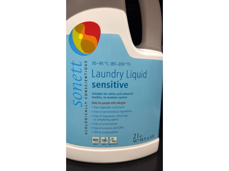 Sonett Laundry Liquid, Sensitive, 68 fl oz/2 L