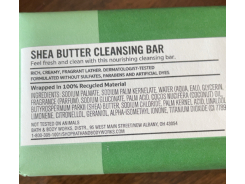 Bath & Body Works Shea Butter Cleansing Bar, Eucalyptus + Spearmint, 5 oz/141.75g