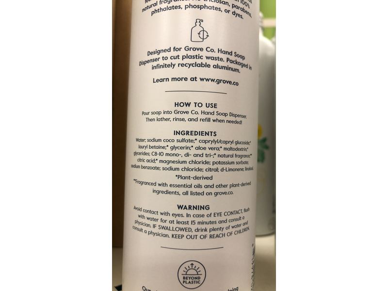 Grove Co Hydrating Hand Soap, Lemon & Eucalyptus, 13 fl oz