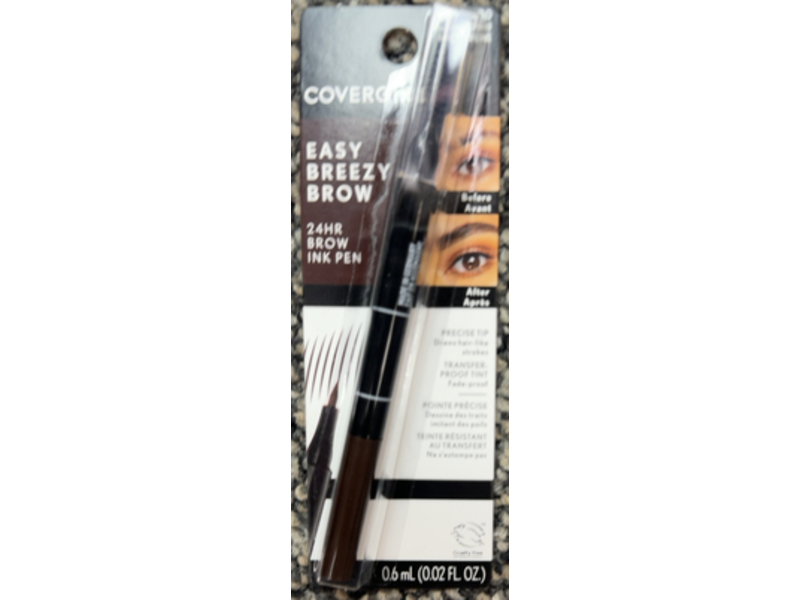Covergirl Easy Breezy Brow 24HR Brow Ink Pen, 400 Rich Brown, 0.02 fl oz/0.6 mL